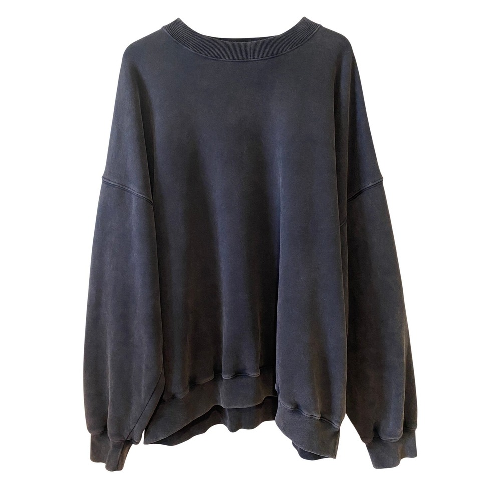 Abercrombie & Fitch Mens Sweatshirt XXL Black Oversized Soft A&F Essentials Crew
